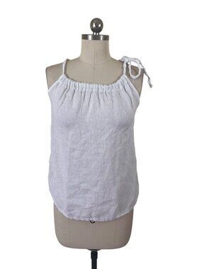 Bellambra Italy Linen Strapy Tie Top Womens Small White Resort Mediterranean